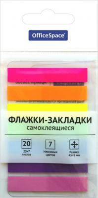 Флажки-закладки 45 х 8 мм, 20 листов, 7 неоновых цветов – фото 1
