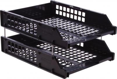 Лотки для бумаг горизонтальные Strong 2 штуки на металлических стержнях черные – фото 15