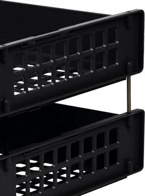 Лотки для бумаг горизонтальные Strong 2 штуки на металлических стержнях черные – фото 18