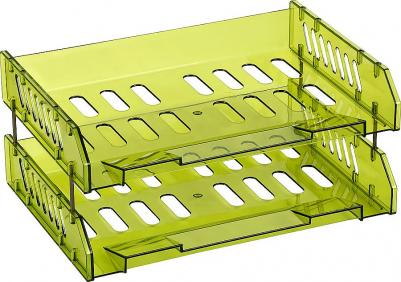 Лоток для бумаг горизонтальный Сити на металлических стержнях зеленый – фото 16