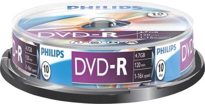 Диск DVD-R 4.7Gb 16x, Cake Box (10шт)