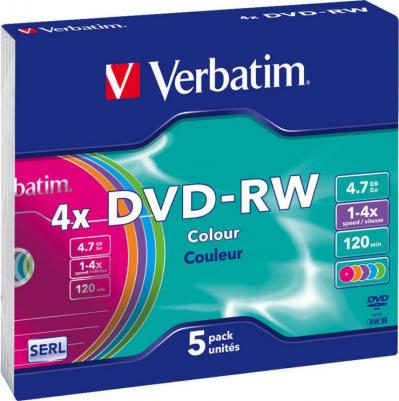 Диски DVD-RW 4x 4.7Gb SlimCase 5шт 43563 – фото 1