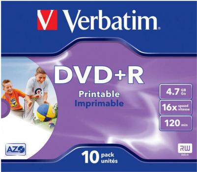 Оптический диск DVD+R 4.7ГБ 16x, 10шт., jewel case, printable [43508] – фото 5