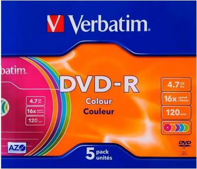 Оптический диск DVD-R 4.7ГБ 16x slim case, color ( 43557 ) 5 шт – фото 8