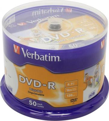 Оптический диск DVD-R диск 4,7Gb 16x 50шт. Printable CakeBox (43533) – фото 10