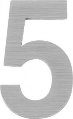 Цифра самоклеящаяся 5 SS304 50х30 мм сатинированный хром
