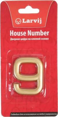 Цифра пластик самоклеющаяся 40х32 9 мат.зол lnp4 mg #9 – фото 1