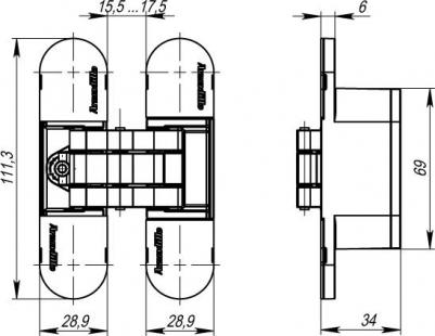 Петля скрытой установки Architect 3D-ACH UNIVERSAL 60 – фото 1