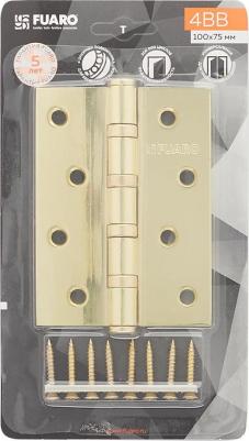 Петля карточная универсальная неразъемная 100х75 мм латунь – фото 5