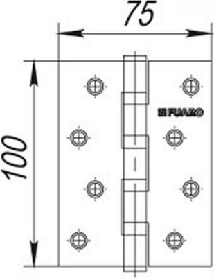 Петля универсальная U1004BB-GR/BL 100х75х2.5 мм сталь цвет графит – фото 4
