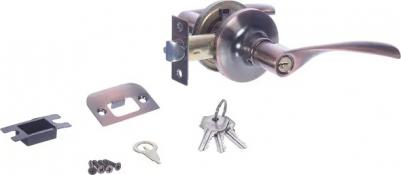 Ручка-защёлка 8023-01-AC, с ключом и фиксатором, сталь, цвет старая медь – фото 1