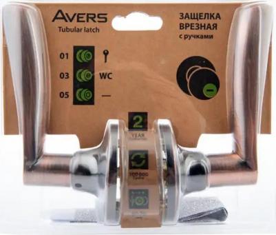 Ручка-защёлка 8023-05-AC, без запирания, сталь, цвет старая медь 4603869110154 – фото 2