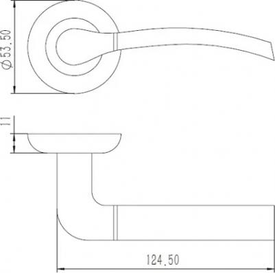 Дверная ручка EDS-15-Z01 без запирания алюминий гальваническое покрытие цвет хром/матовый хром – фото 10