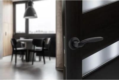 Дверные ручки 18-Z01 без запирания алюминий никелированное покрытие цвет чёрный – фото 5