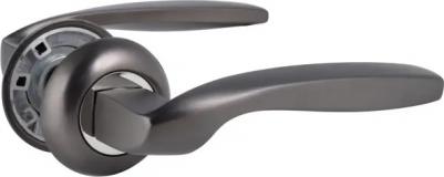 Дверные ручки 18-Z01 без запирания алюминий никелированное покрытие цвет графит 4680038386862
