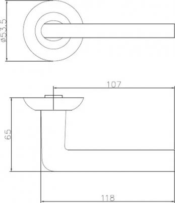 Дверные ручки 21-Z01 без запирания алюминий никелированное покрытие цвет чёрный 4680038386879 – фото 7