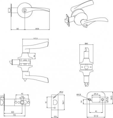 Ручка-защелка фиксатор цвет бронза – фото 10