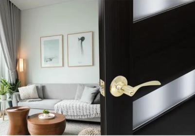 Ручка-защелка фиксатор с ключом цвет золото – фото 4