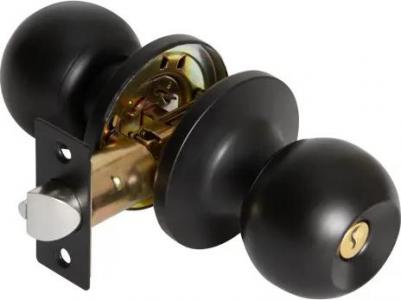 Ручка-кноб 6073, ключ/фиксатор, цвет черный