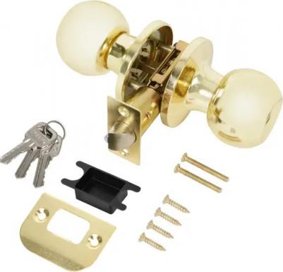 Ручка-кноб 6073, ключ/фиксатор, цвет золото – фото 3