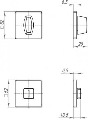 Фиксатор BK6 квадратная розетка (сатинированный хром) – фото 3