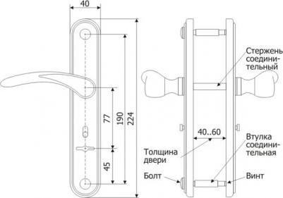 Ручка дверная 4132 Вега (черный муар) /124:1:54(9005)/ – фото 3