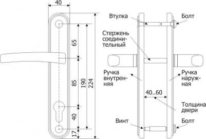 Ручка дверная 4132 Вега (черный муар) /124:1:54(9005)/ – фото 4