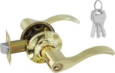 Ручка защелка НН 19806, нажимная, для межкомнатных дверей, золото, 01, ключ/фиксатор