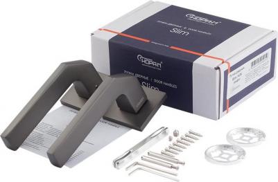 Ручка дверная 143K Slim 19937, графит – фото 1