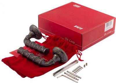 Ручки дверные на розетке Пальма - Застаренное серебро – фото 2