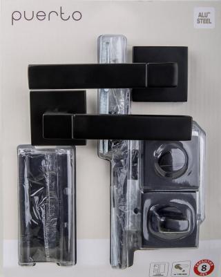 Дверные ручки SET 521-03 2070PL 2S, без запирания, цвет черный