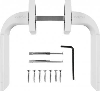 Ручки на розетке алюминий Пиньолата 132 мм цвет матовый белый – фото 1