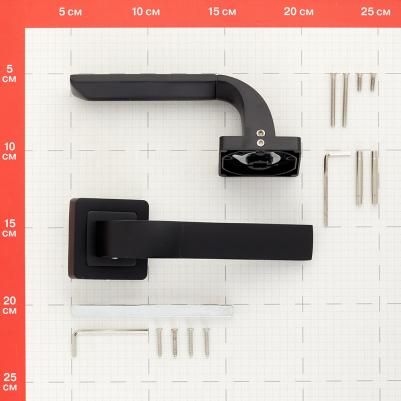 Ручка дверная Orion квадратная розетка черная – фото 5