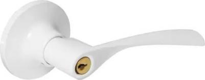 Ручка фалевая ключ-фиксатор цвет белый – фото 2