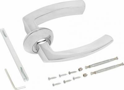 Дверная ручка для входной металлической двери с квадратом 140 мм 93 CP, хром – фото 2