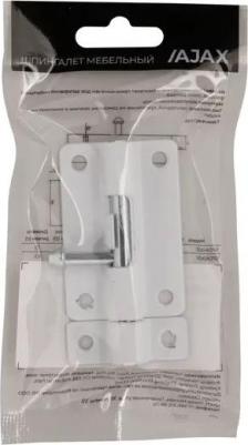 Шпингалет ЗТ-6 сталь цвет белый – фото 4