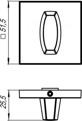 Ручка поворотная WC-BOLT BK6 USS BPVD-77 Вороненый никель – фото 1