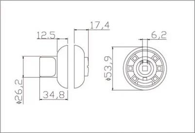Накладка фиксатор EDS-WC-R1 цвет бронза – фото 3