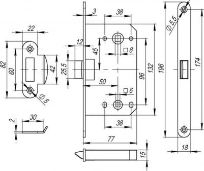 Защелка PLASTP96WC-50 (P96WC-50) SSC – фото 2