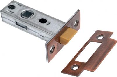 Защелка врезная межкомнатная с пластиковым язычком P12-45-25 AC, цвет: медь