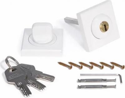 Фиксатор-ключ квадратный, ЦАМ, цвет белый – фото 2