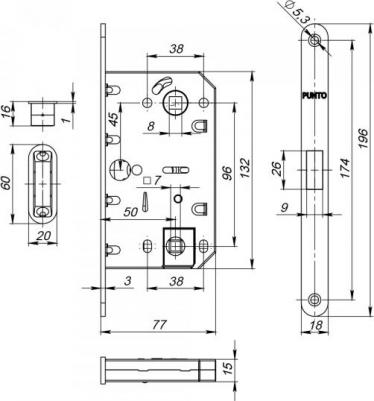 Защелка врезная магнитная ML96WC-50 SN (матовый никель) – фото 6