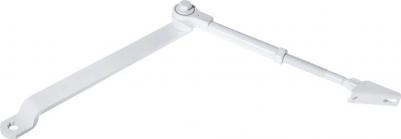 Эта тяга используется вместе доводчиками DL100, DL 77N, DL SMART и DL70 для фиксации двери в открытом положении. После фиксации двери достаточно ее