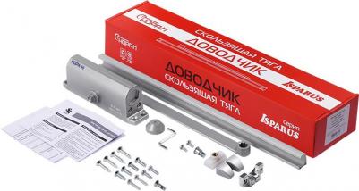 Доводчик дверной со скользящей тягой 430 Slider, от 40 до 100 кг - Серый – фото 3