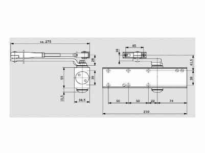 Доводчик 200 EN2/3/4/5, с тягой, серебро – фото 15