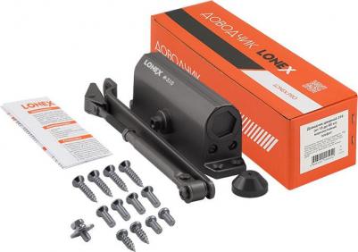 Доводчик дверной LONEX 310 20019, от 15 до 60 кг, графит – фото 1