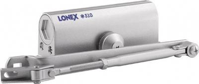 Доводчик дверной LONEX 310 20021, от 15 до 60 кг, серебряный
