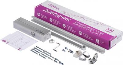 Доводчик дверной со скользящей тягой 830 Slider, от 25 до 80 кг - Серебро – фото 3