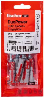 Дюбель универсальный DuoPower 8x40 мм нейлон с шурупом (8 шт.) – фото 3