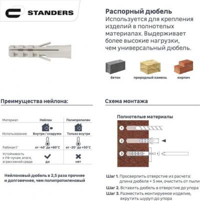 Дюбель шестигранный PND 14х70 мм, нейлон, 4 шт – фото 1